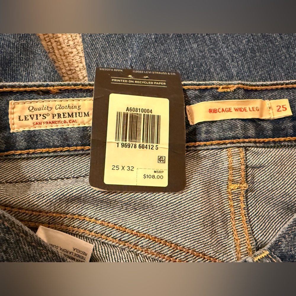 Levi's RIBCAGE WIDE LEG H223 I'M NEVER WRONG sz 25W*32L NWT - Picture 13 of 13